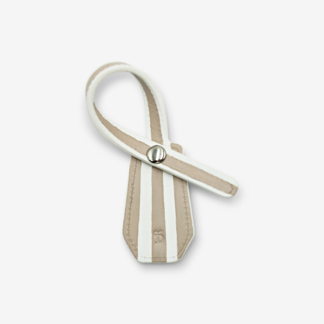 Leather Charm - Striped Brown