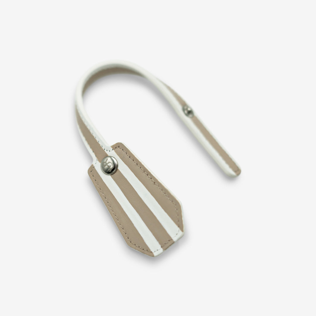 Leather Charm - Striped Brown