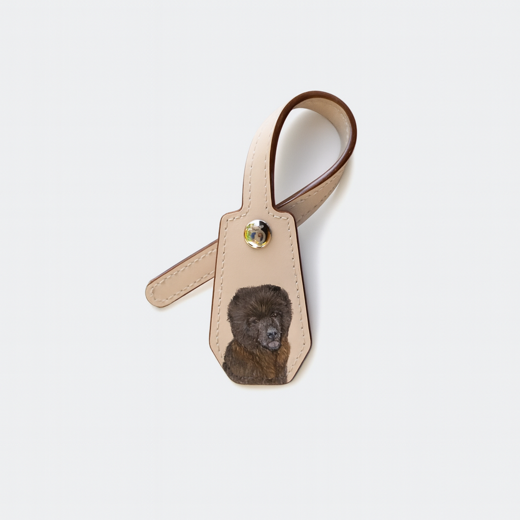 Pet Leather Charm - Beige