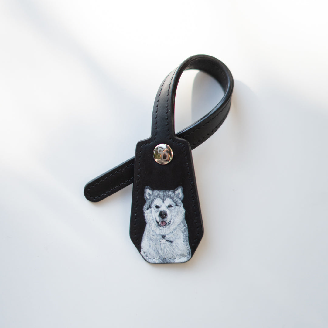 Pet Leather Charm - Black