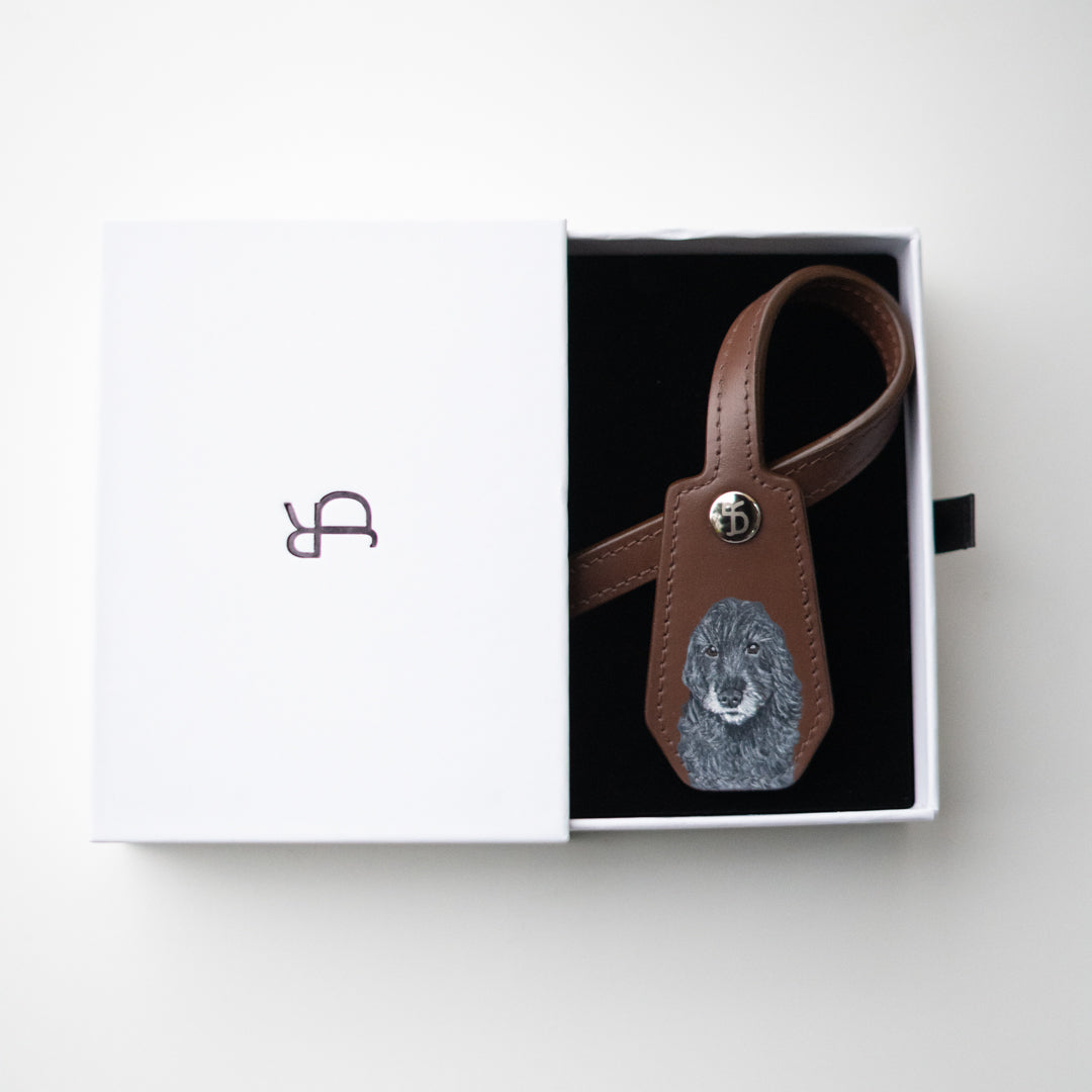 Pet Name Leather Charm - Chocolate