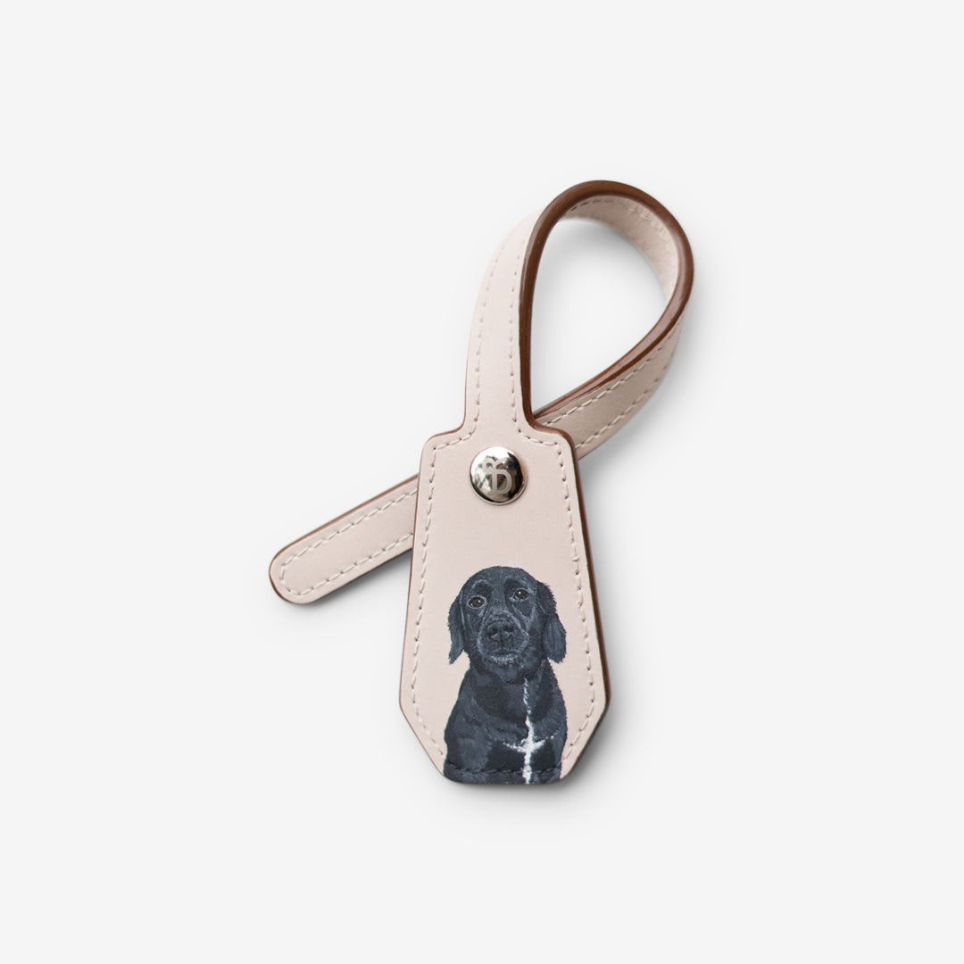Pet Leather Charm - Beige