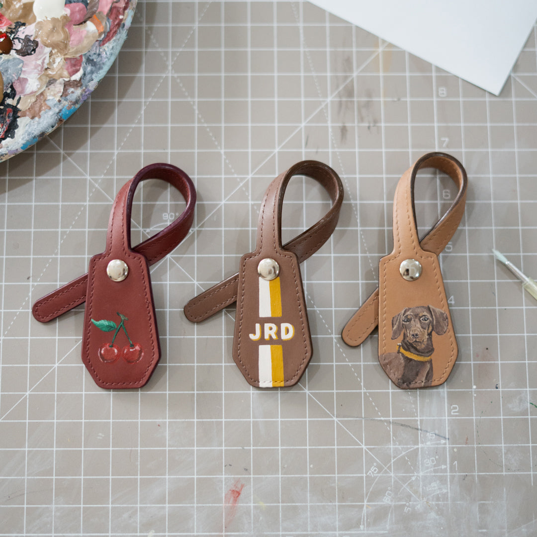 Leather Charm - Beige