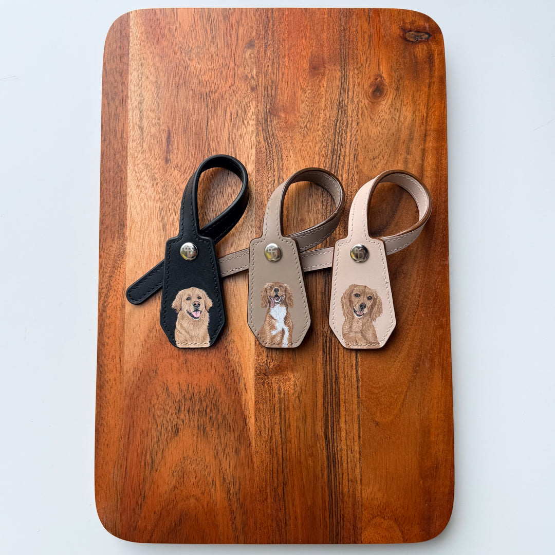 Pet Leather Charm - Taupe