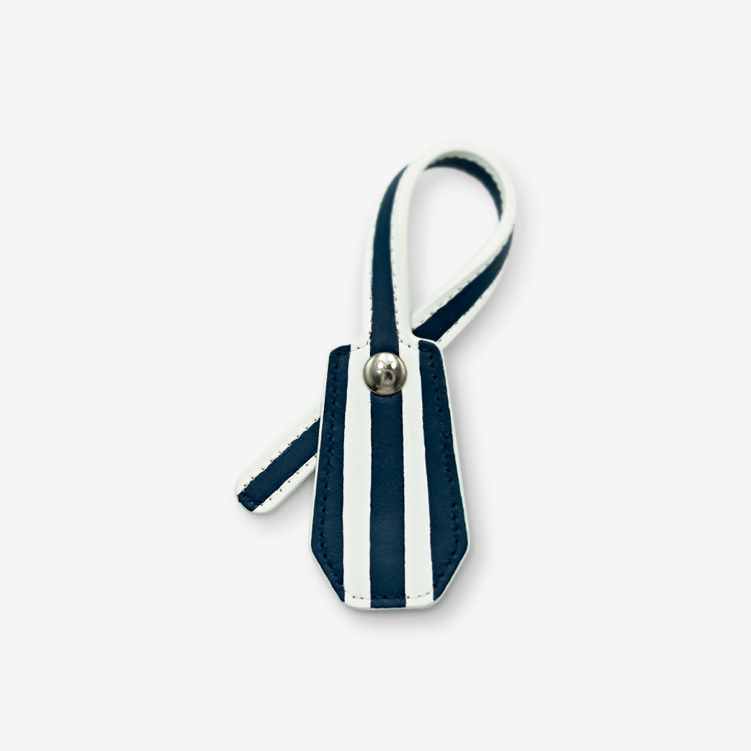 Leather Charm - Striped Navy