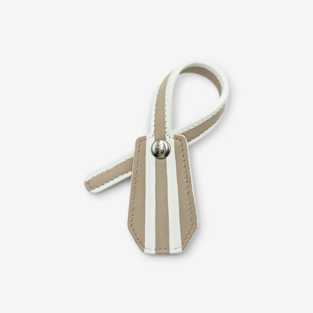 Leather Charm - Striped Brown