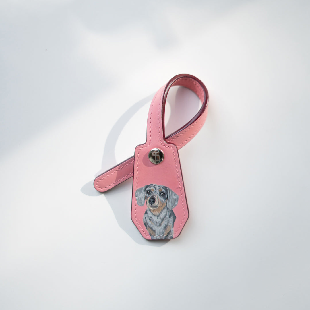 Pet Leather Charm - Pink