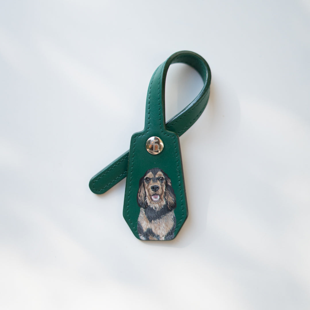 Pet Leather Charm - Green