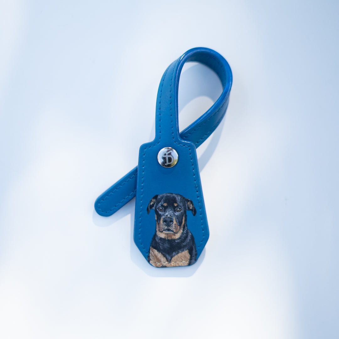 Pet Leather Charm - Blue