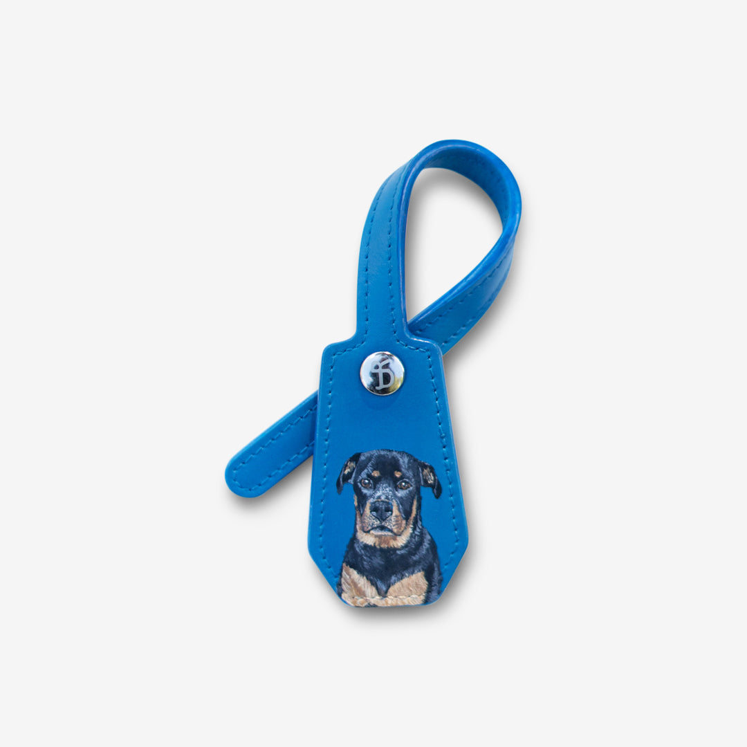 Pet Leather Charm - Cobalt Blue