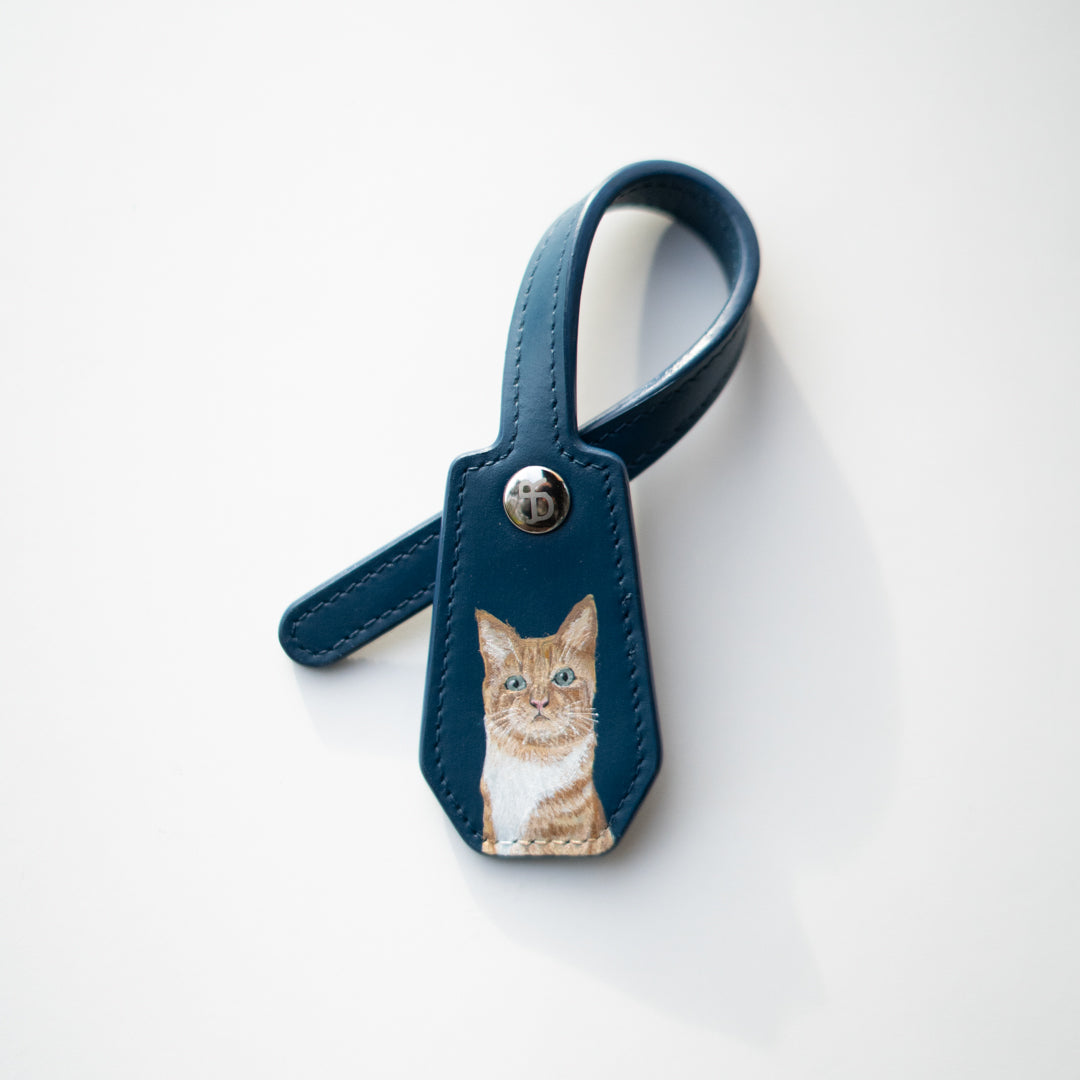 Pet Leather Charm - Midnight Blue