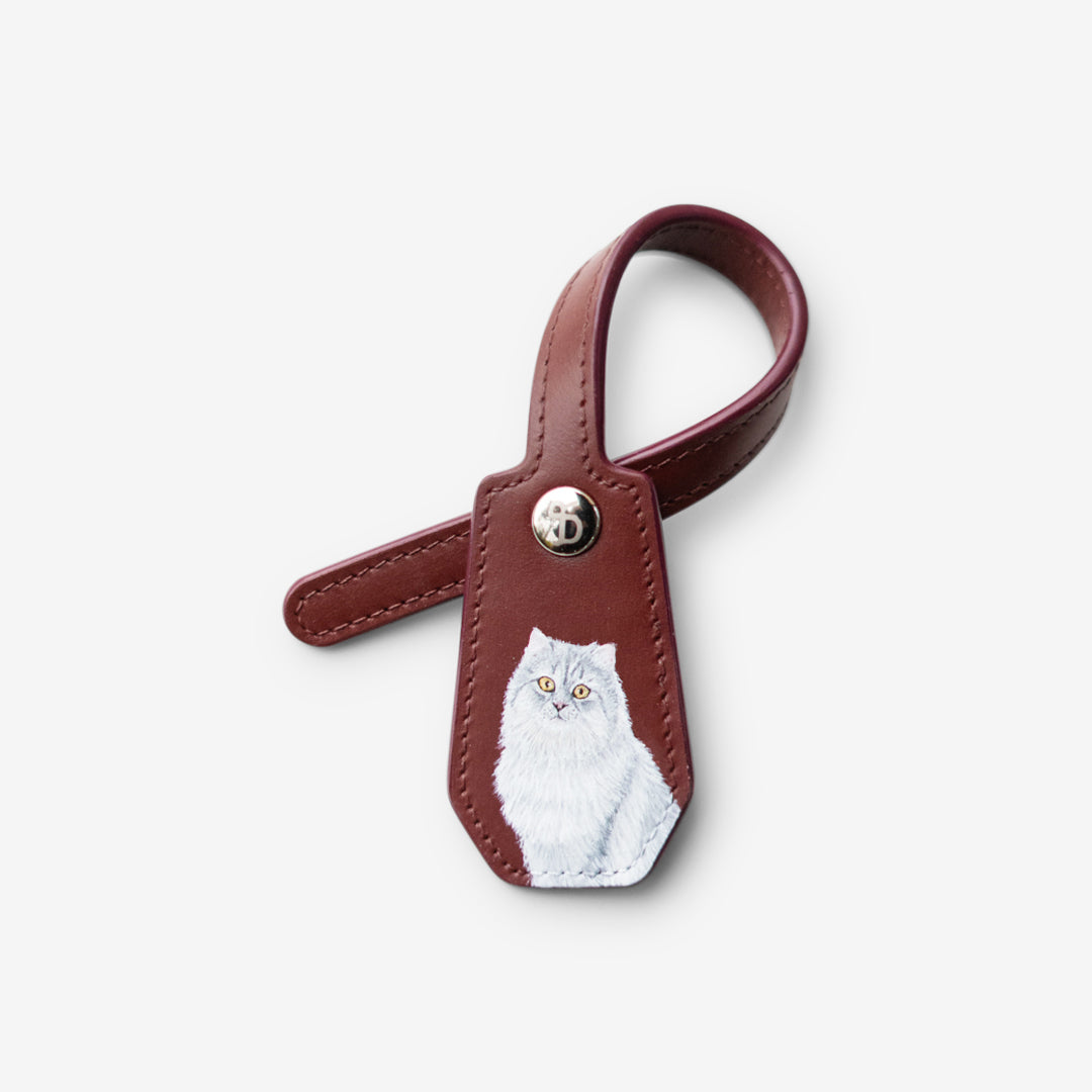 Pet Leather Charm - Dark Red