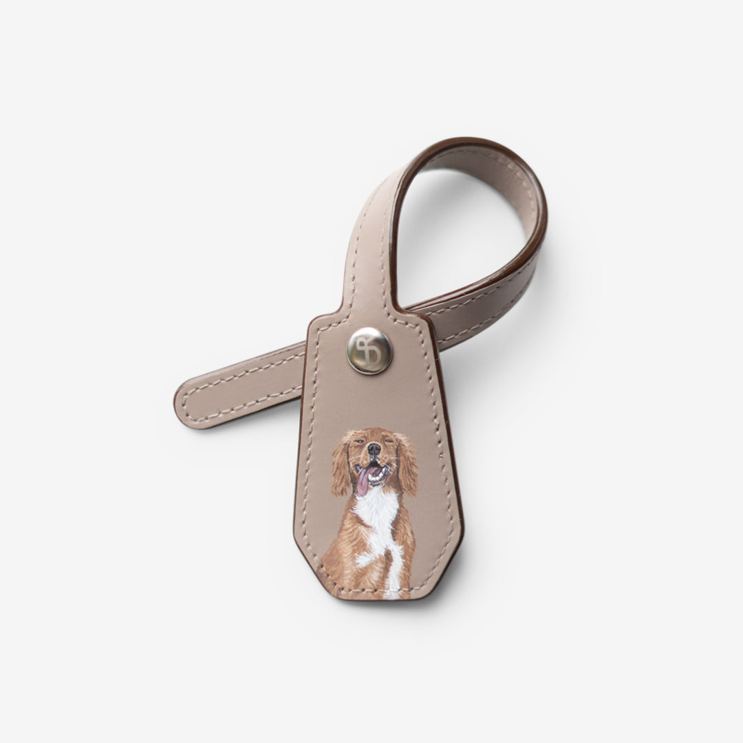 Pet Leather Charm - Taupe
