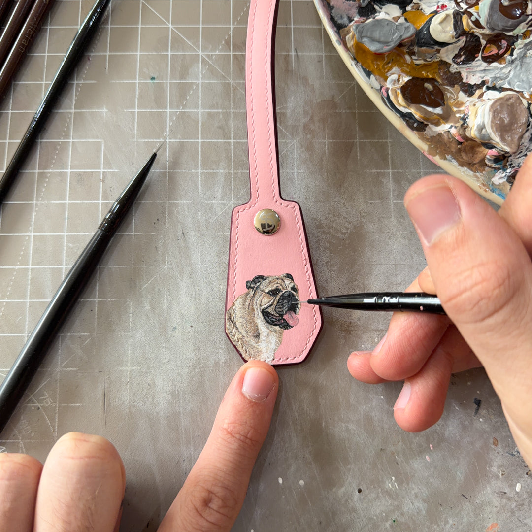 Pet Leather Charm - Pink