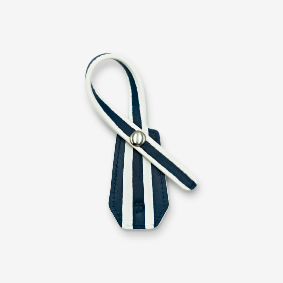 Leather Charm - Striped Navy