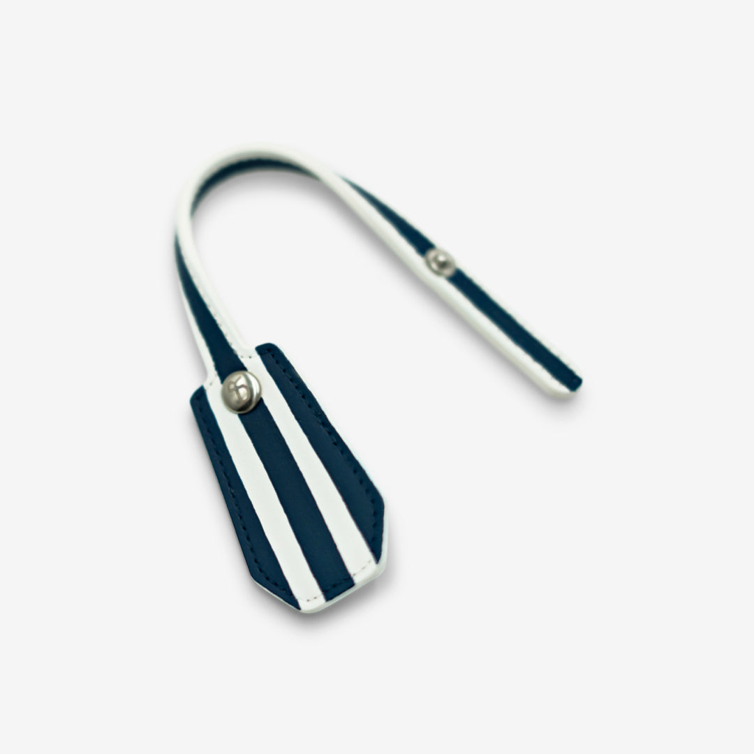 Leather Charm - Striped Navy