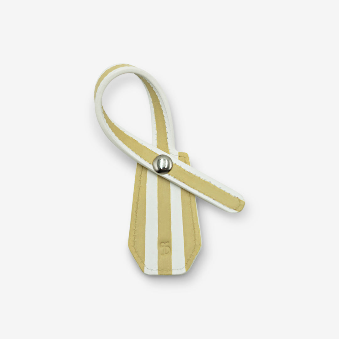 Leather Charm - Striped Yellow