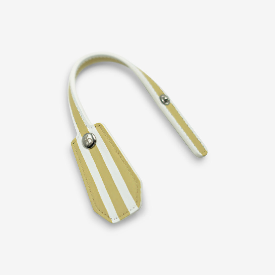 Leather Charm - Striped Yellow