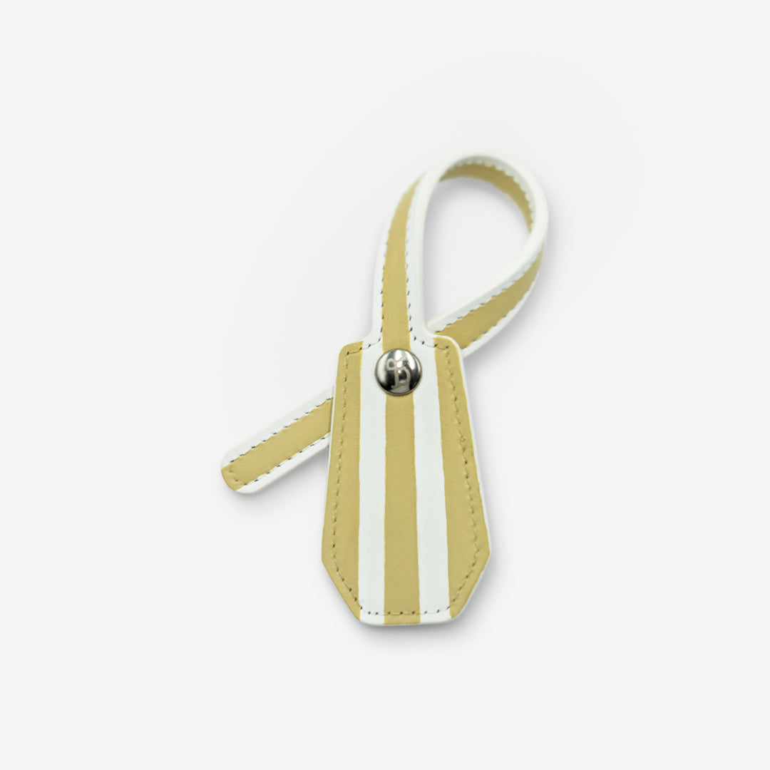 Leather Charm - Striped Yellow